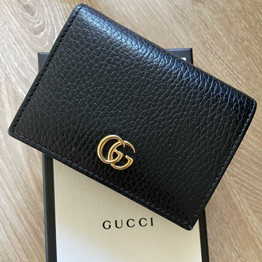 Authentic Gucci Marmont Leather Card Case Wallet